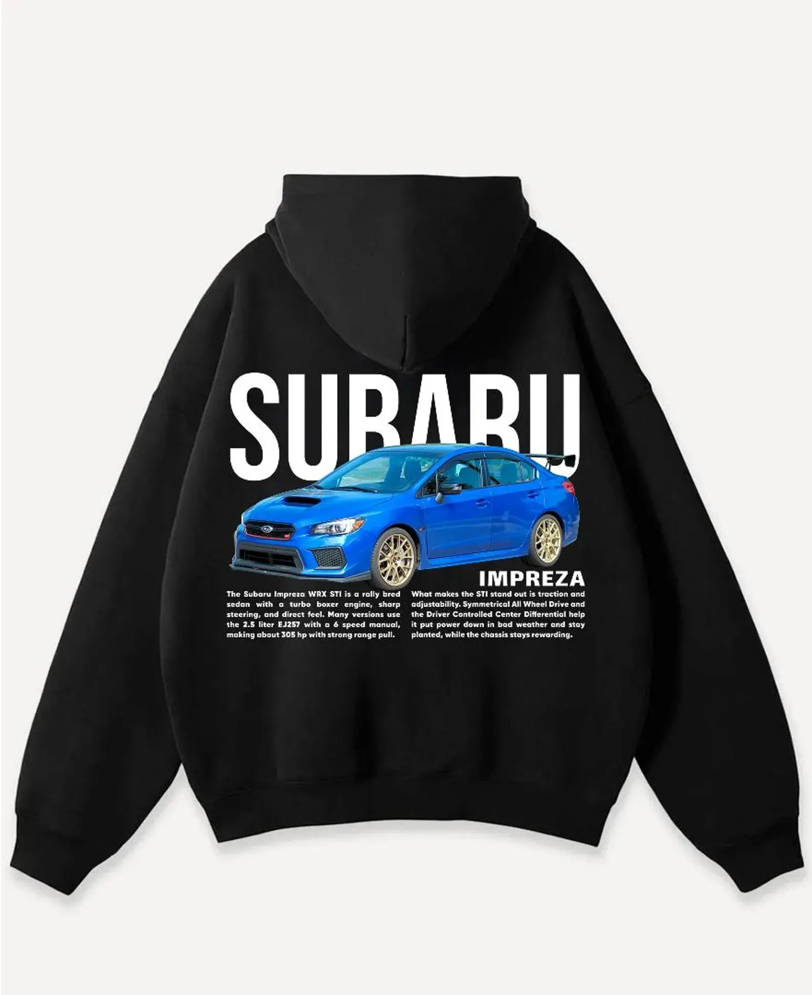 Subaru Impreza WRX STI Enthusiast Hoodie Sweatshirt T-Shirt 2 Sided, JDM Tuner Car Fans Gift, Streetwear Unisex Tee