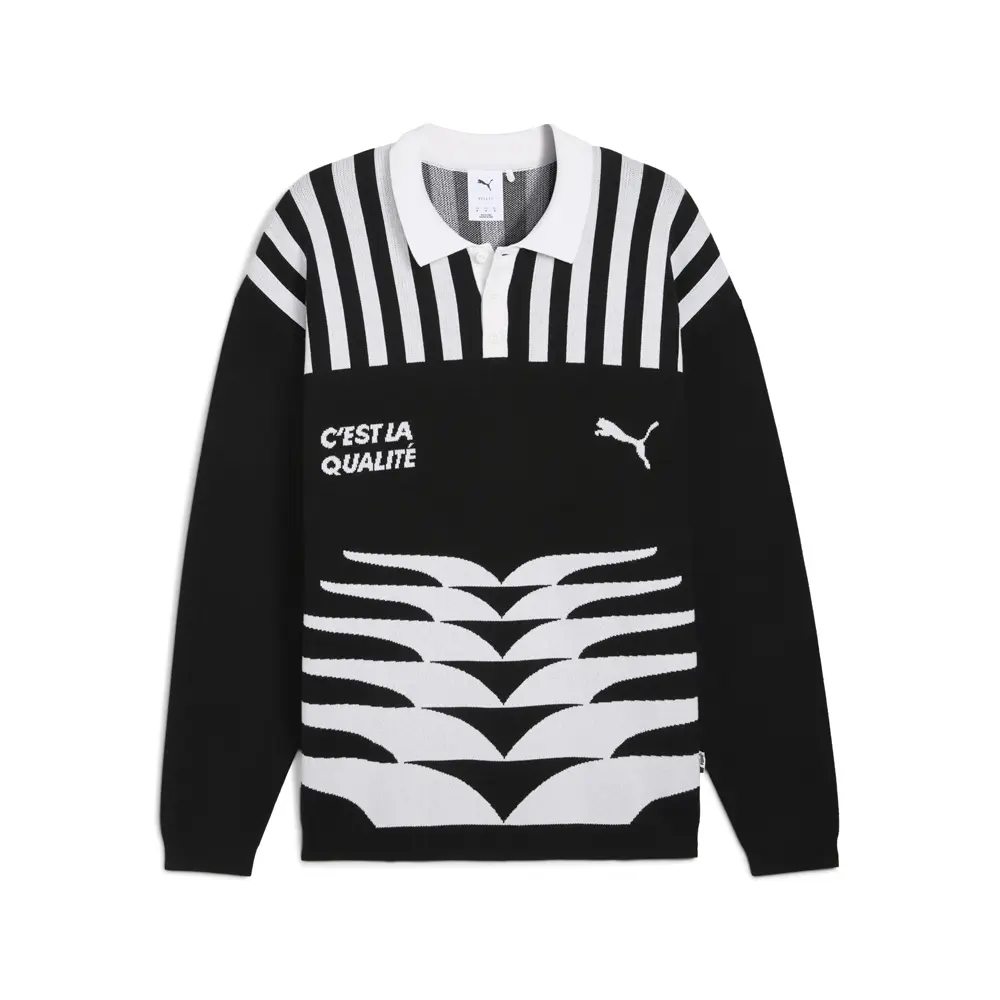 PUMA Mens The Neverworn Vi Knit Crew Neck Long Sleeve Sweater Casual - Black