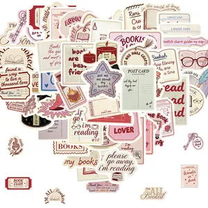 50 Pcs Bookish Stickers for Kindle, Waterproof Aesthetic Vinyl Decals, Book Sticker Pack for Adults, Reading Booktok, Laptop, Ebook, Water Bottles