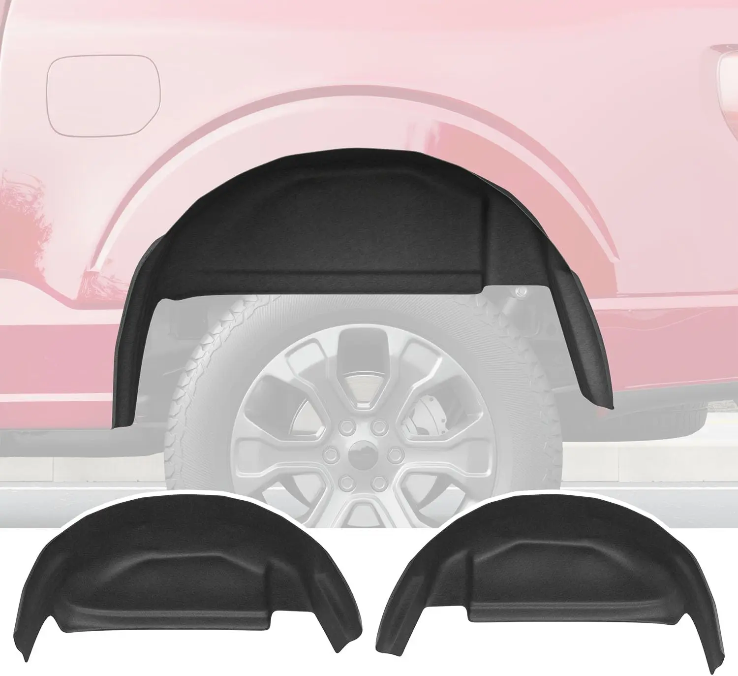 [Fits 21-25 F150] Rear Wheel Well Guard Compatible with 2021-2025 Ford F150 Wheel Well Liner Tire Inner Fender Replacement for 2021-2025 Ford F-150 Accessories