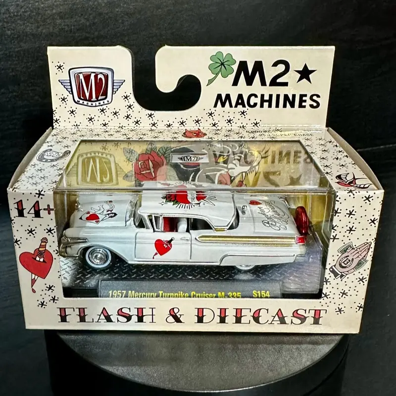 M2 Machines 1:64 Scale Flash & Diecast 1957 Mercury Turnpike Cruiser Collectible Car, M-335 Model