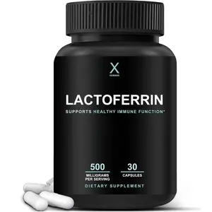 HUMANX Lactoferrin 500mg - Powerful Serving Size (Gluten Free, Non GMO, Soy Free Supplements) - A Component in Colostrum - USA Made, Supports Healthy Immunity, Iron Utilization & Absorption