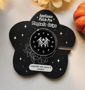 Gothic Sleep Token Phone Grip – Dripping Logo Design, Dark White & Black Metal Music Fan Accessory