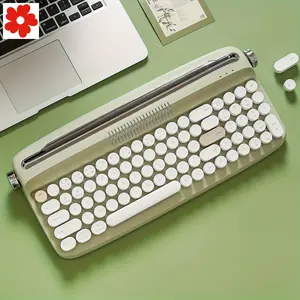 New B309 Matcha Green Upgraded Wireless Keyboard Retro Keyboard & Mouse