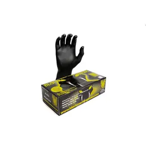 Black Mamba Powder Free Industrial Strength Nitrile Gloves With Raised Torque Grip 100 Glove BOX (EXTRA EXTRA LARGE)