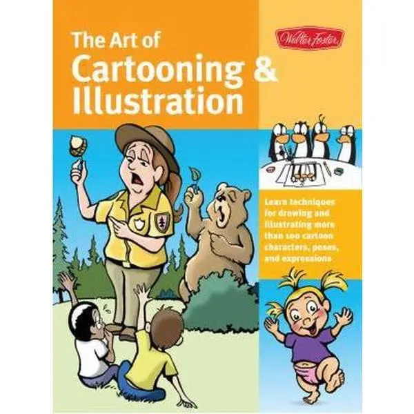 USED Book - The Art of Cartooning & Illustration: Learn techniques for drawing and illustrating more than 100 cartoon characters, poses, and expressions (Collector's Series) by Maury Aaseng (Paperback) - english
