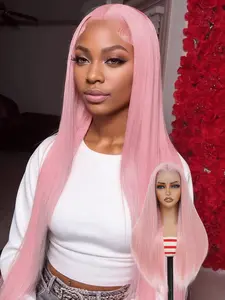 Lehanhair 13X6  Front 26 Inch Long Straight Wig With Baby Hair Pre-Plucked Synthetic Material Wigs With Natural Hairline Upgraded Process  Softness  Smoothness For Daily New Year Christmas Use Natural Looking Wig