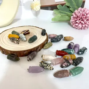 IG Crystal Stochastic 10PCS Different Material Crystal Necklace Star Bullet Crucifix Crystal Wand Amethyst Chips Healing Stone