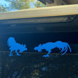 Rooster & Hen Vinyl Car Decal Set Custom Color Animal Sticker for Cars Windows Waterproof Fade Resistant Easy Peel Stick Application