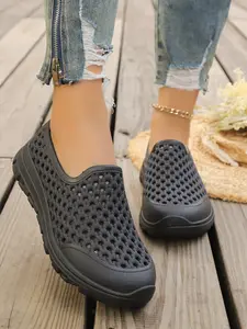 Women's Flat Shoes, Lightweight Comfortable Summer Breathable Work Shoes, Walking Shoes, Casual Style, PU Leather, All Seasons