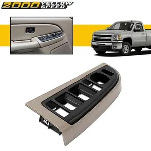 Fit For 2003-2007 Silverado Sierra 89045129 Gray Driver Window Switch Trim Bezel