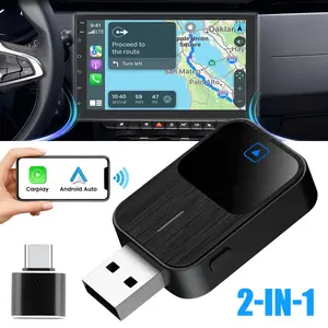 2026 Car Smart AI Box Wireless CarPlay & Android Auto Dual System 5.2 Bluetooth/WiFi High Speed Retains Voice Wake Ultra Compact 10g with USB-A/USB-C