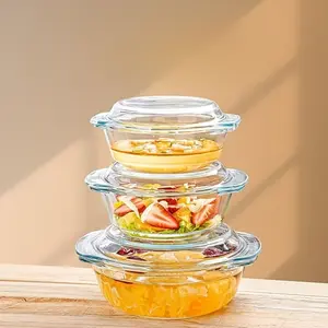 Household transparent high borosilicate glass heat-resistant crystal stove microwave oven glass bowl dish baking dish Christmas, Valentine's Day, New Year, Father's Day, Mother's Day, Teacher's Day, New Year's Day, Qixi, Halloween
