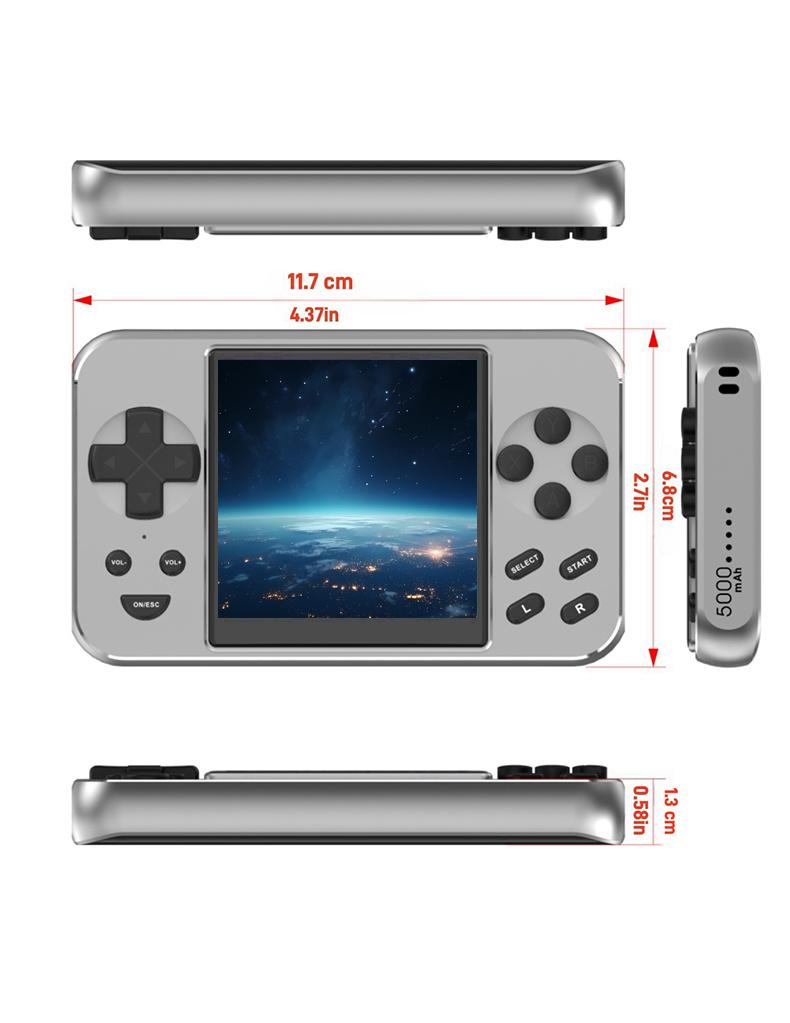 Multifunctional Game Console Power Bank, 20W Wireless Magnetic Charging, 6000+ Built-in Classic Games, MP3, MP4, Digital Photo Frame, E-book, Movie Player Best Holiday Gift.(silver)