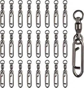25 count Fishing Speed Clips for Fishing Lures Quick Change Fishing Snap Ball Bearing Swivel Power Clips Top Water Speed Clips Freshwater Saltwater Crankbait Popper Lure Quick Snaps Connector Tackle 44lb