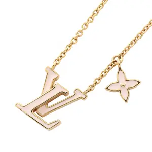 Pre-owned Louis Vuitton Gold-plated Small Leather Goods LV Iconic Necklace