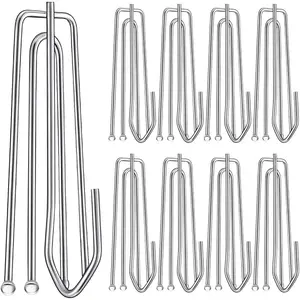 60 count Stainless Steel Drapery Hook and Pin for Pleated Drapes 4 Prongs Pinch Pleat Clips Traverse Pleater 4 End Curtain Hangers for Window Door Bathroom Curtain