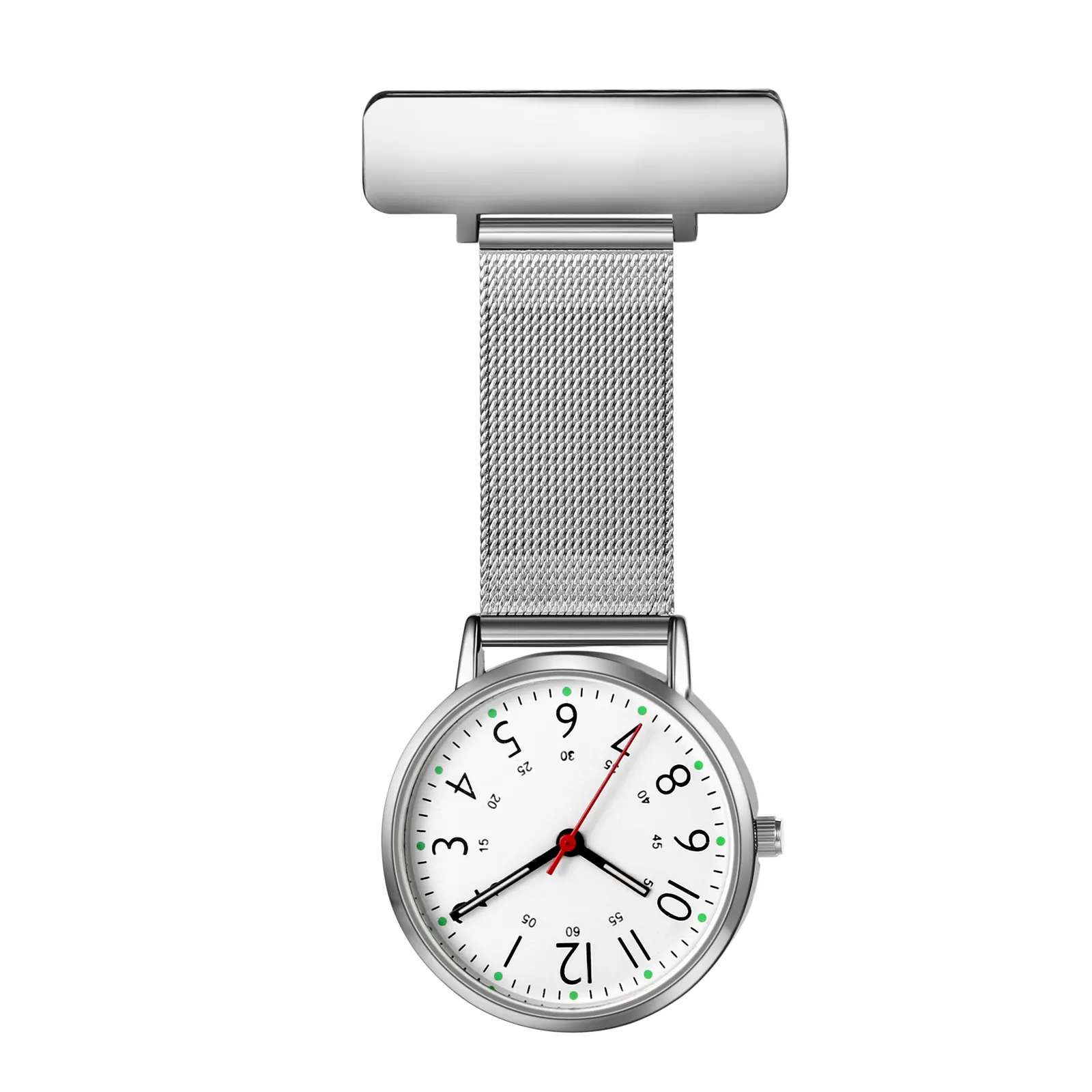 OIDEA Simple Clip-On Fob Watch for Female Medical Staff, Lightweight Easy-Read Analog Display with Safety Pin, Splash Proof, 8Cm