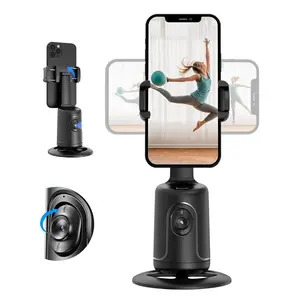 Auto Tracking Phone Holder, Auto Face Tracking Tripod, Portable All-in-one Smart Selfie Stick 360° Rotation Fast Face & Object Tracking Cameraman Robot Mount for Phone Video Vlog Live Streaming(Black).