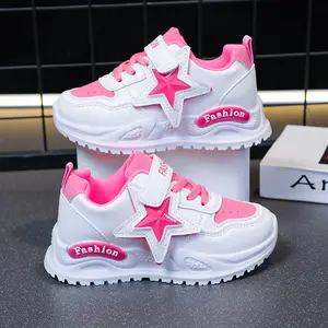 Girls' Casual Sneakers, Two Available, Star Accents, Suitable Indoor/Outdoor Wear by Children Aged 3-12, Running Shoes, Ideal Gift, Perfect School, Parties, and Casual Outfits