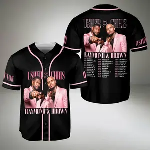 Custom R&B Music Tour Baseball Jersey, Hip Hop Concert Shirt, Streetwear Button Up Jersey, R&B Fan Apparel, Music Lover Outfit for Men and Women