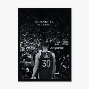 Bet Against Me Steph Curry Poster - Motivational Basketball Art - Inspirational Wall Decor - Gift for Him [UNFRAMED]