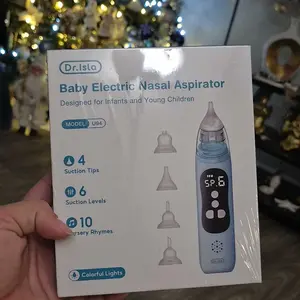 Dr.Isla U94 Rechargeable Baby Nasal Aspirator with 800mAh Battery 3 Food-Grade Silicone Tips 6 Levels of Suction Power & 10 Nursery Rhymes for Newborns to 12 Years