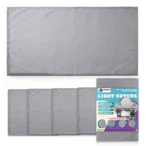 Fluorescent Light Covers for Ceiling Lights Classroom, Neutral Gray Magnetic Office Light Covers 2x4 Classroom Light Covers Eliminates Harsh Glare and Improves Focus for School, Office, Cubicle 4 Pack