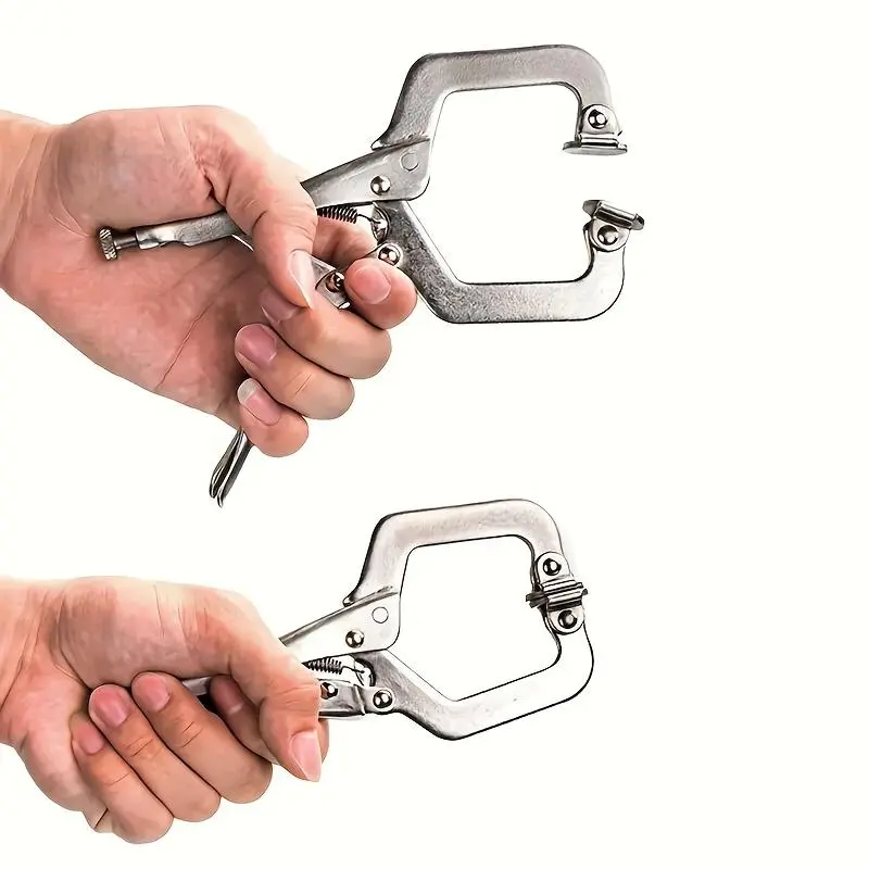 summerwins 6in Locking C-Clamp, Adjustable Square Mouth Locking Pliers, Heavy-Duty C Clamp. Great for Woodworking, Welding, Pipe Fixing. Practical Manual Holding Tool for Workshop, Household, Farm and Auto Repair