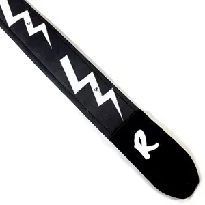 Lightning Bolt Ukulele Strap -Black and White Ukulele Strap -Handmade