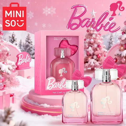 Miniso Barbie Limited Edition Rose Perfume 2.54FL.OZ./75ML,1.69FL.OZ./50ML, Fragrance for Women, Long-Lasting Scent, Perfect Gift Idea, Elegant Packaging Design,Christmas present