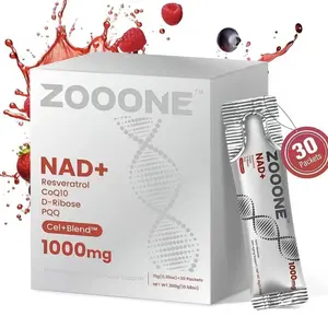 ZOOONE 1000mg NAD+ Berry Flavor Drink Mix for Skin Aging Support, Energy, and Focus - 30 Pack