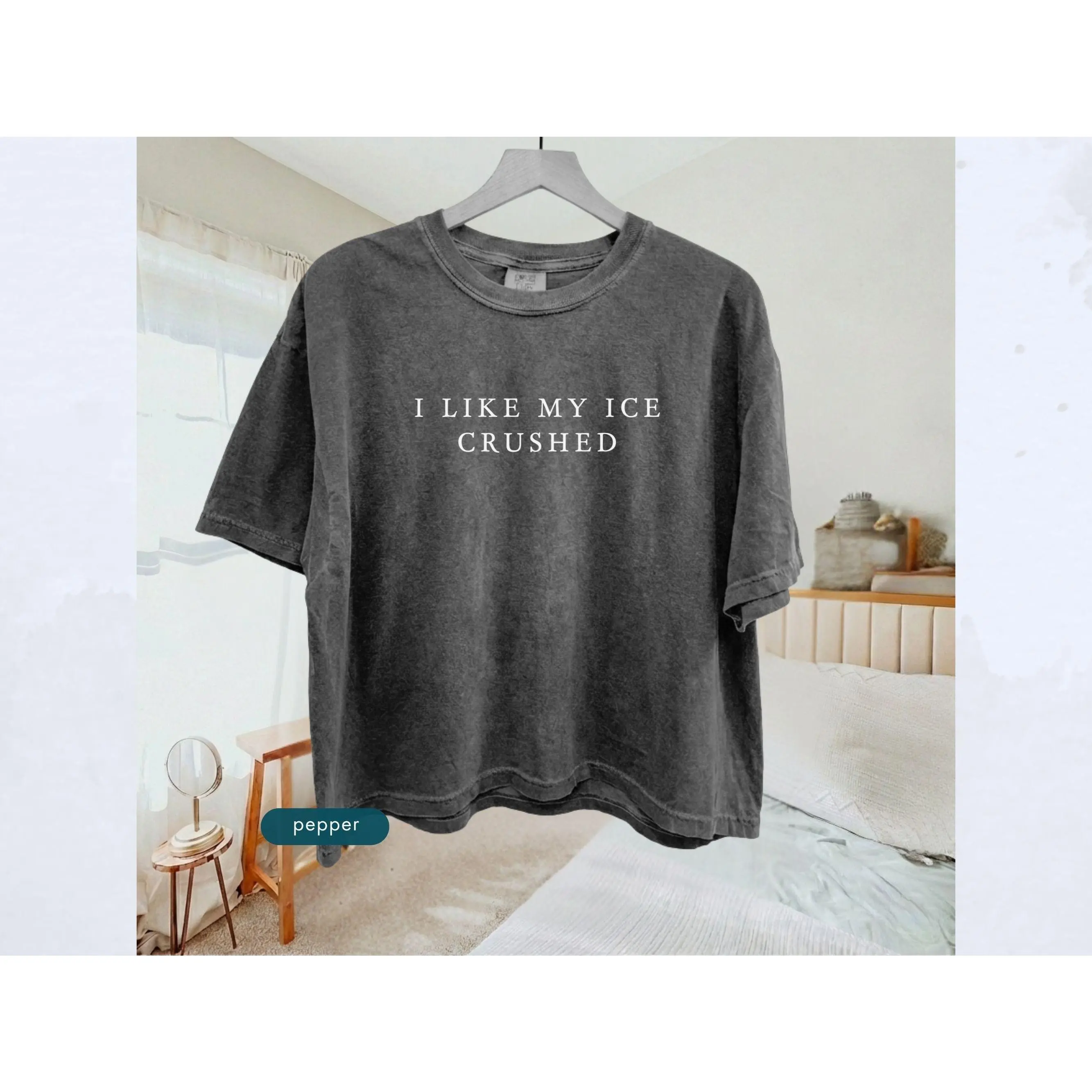 I Like My Ice Crushed Tee Women Croptop Anti Ice Boxy Tee Shirt Political Protest Grunge Womens Tees Comfort Colors Shirt