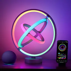 Lepro TB1 AI Smart LED Table Lamp, RGB + IC Color Changing Mood Lights, Alexa Google Enable, Music Sync, Fashion Desk Light for Gaming Room Decoration, APP Control No Remoter, 2.4 GHz Wi-Fi & Bluetooth