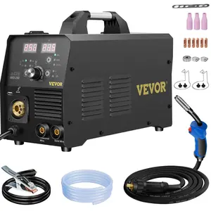 Father's Day Gift VEVOR 250Amp MIG Welder, Welding Machine 3 in 1, 220V Flux Core/Gas/Solid Wire Welding Machine w/IGBT Inverter & Torch, Digital MIG/Lift TIG/Stick Multiprocess Welder