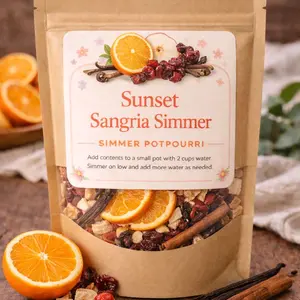 Sunset Sangria Simmer Potpourri Citrus Spice Orange Cranberry Natural Home Fragrance Handcrafted No Synthetic Oils
