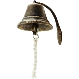 Cast Iron Vintage Hanging Bell – Loud Rustic Wall Bell for Farmhouse, Porch & Garden Entry
