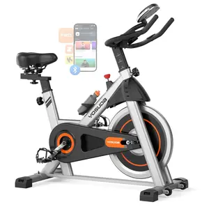 YOSUDA Exercise Bike, Brake Pad Stationary Bike for Home with Exclusive App, Magnetic Indoor Cycling Bike with 300 lb Weight Capacity, Low Noise, Tablet Holder and Fitness Courses