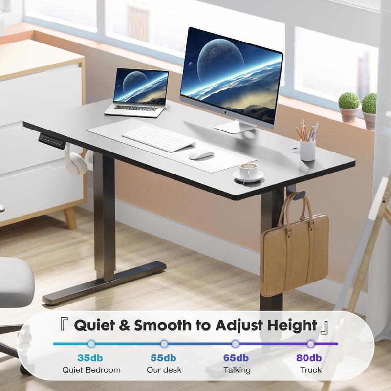 Sweet Furniture Electric Height Adjustable Standing Desk ,Modern Adjust table Sit to Stand Desk Computer Ergonomic Computer Workstation Gifts
