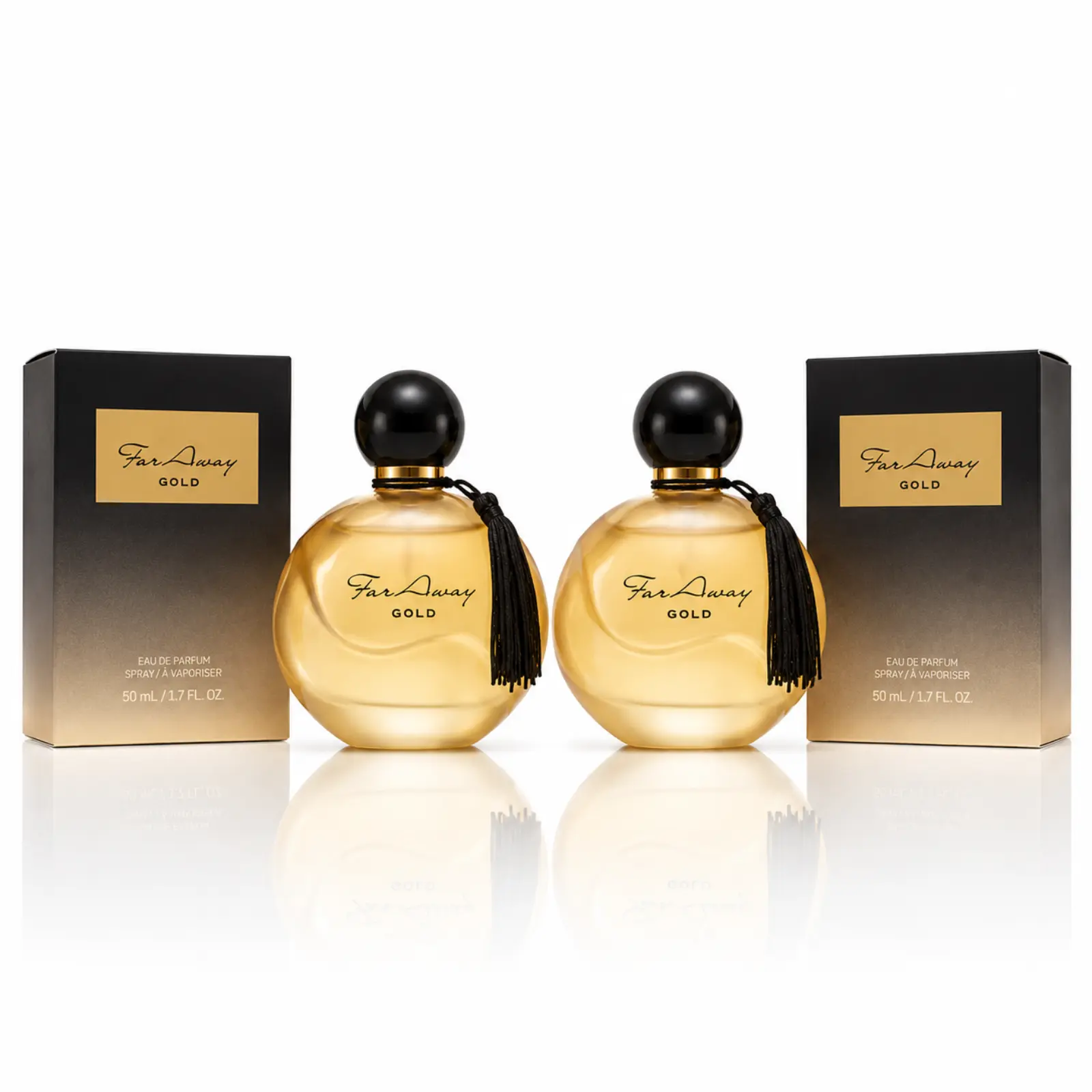 2 PACK Far Away Gold Eau de Parfum Women 1.7 oz Floral Oriental Set