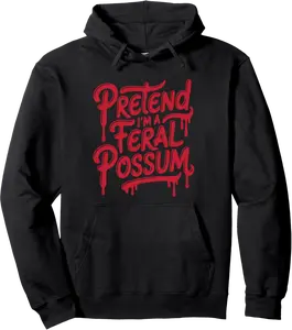 Halloween Feral Possum Costume Spooky Pretend Pullover Hoodie - Arelyalfar Shop 94B0FJQ9XR5B