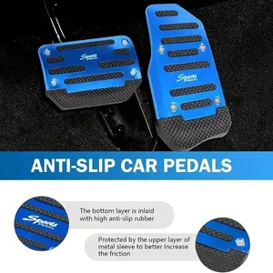Anti-Slip Aluminum Car Foot Pedal Pads Set, High-Quality Carbon Fiber Texture, Suitable for Suv and Atv, Includes Installation Accessories