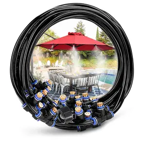50FT Portable Garden Drip Irrigation Watering System Kit, 15 Brass Mist Nozzles, New Quick Connector for Efficient Plant Care