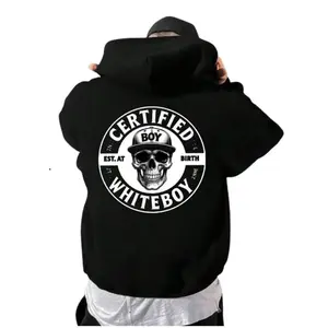 Certified Whiteboy Hoodie Skull Graphic Streetwear, Edgy Skull Print Urban Style Hoodie, Dark Aesthetic Street Fashion Shirt, Unisex Sweater Pullover Tee