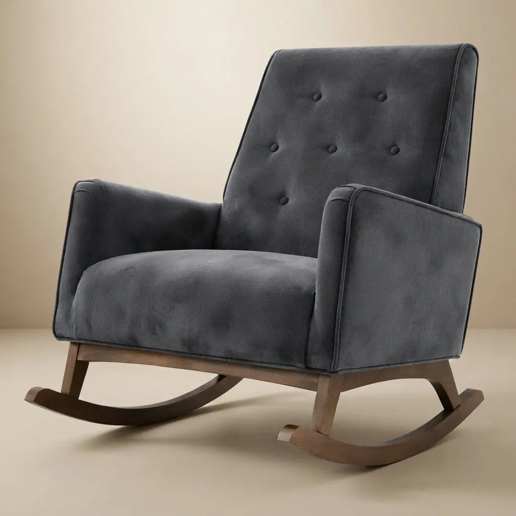 Windsor Dark Grey Microfiber Rocking Chair