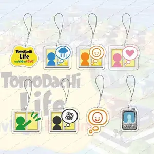 Acrylic Hot Video Game Tomodachi Life Small Pendant Phone Chain Window Mobile Phone Charms Fans Gamers Gifts