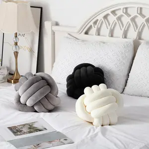 1pc Soft Knot Ball Pillow, Round Throw Pillow Cushion, Home Decorative Cushion, Handmade Plush Pillow, Suitable for sofa, living room, bedroom decoration, New Year's & Christmas gifts (23cm/9inches)