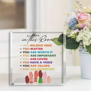 Inspirational Diversity  Art in This Room Watercolor  for Classroom Office Wall Decor Framed Equality Artwork Gifts