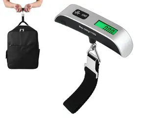 Portable Electronic Luggage Scale, 110lbs Hanging Baggage Scale with Backlit LCD Display, Suitcase Weighing Scale with Hook, Strong Straps for Travelers