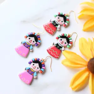 Muñeca Maria Earrings, Mexican Earrings, Latina jewelry Female Casual